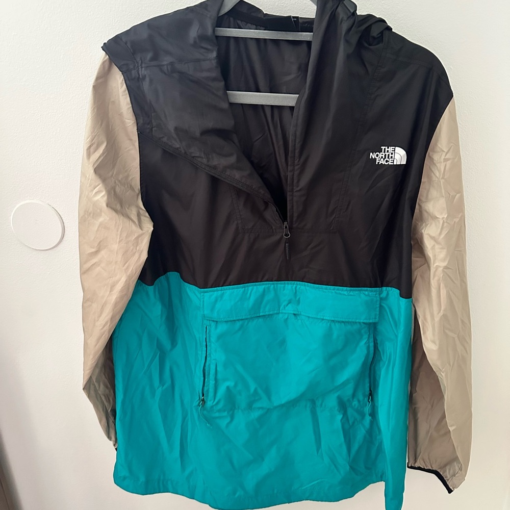 The North Face Black and Teal Windbreaker